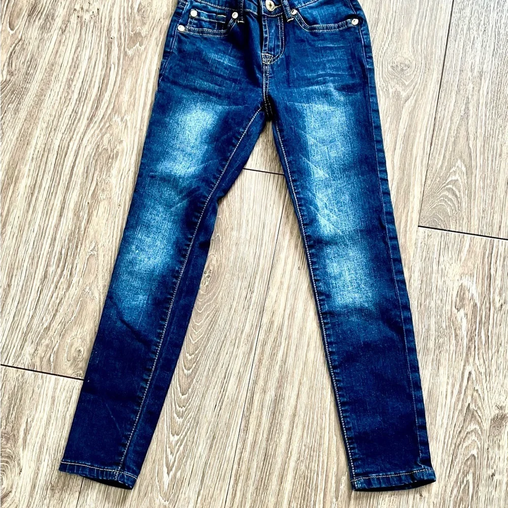 7 For All Mankind Indigo Skinny Jeans with Distressed Look - Picture 1 of 5